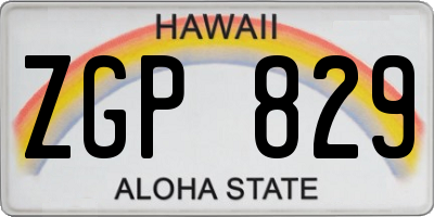 HI license plate ZGP829