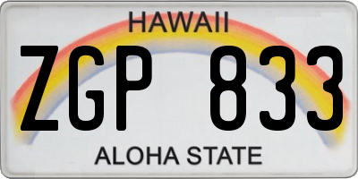 HI license plate ZGP833