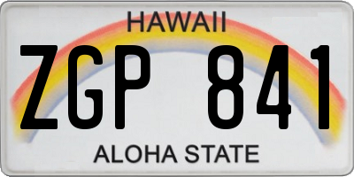 HI license plate ZGP841