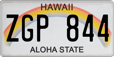 HI license plate ZGP844