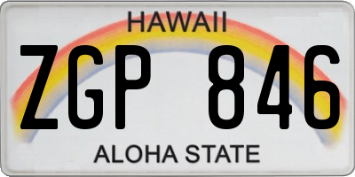 HI license plate ZGP846
