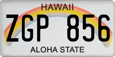 HI license plate ZGP856