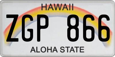 HI license plate ZGP866