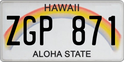 HI license plate ZGP871