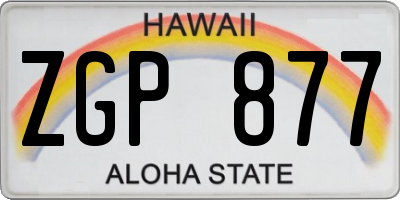 HI license plate ZGP877