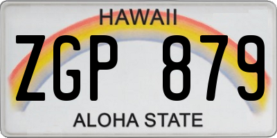 HI license plate ZGP879