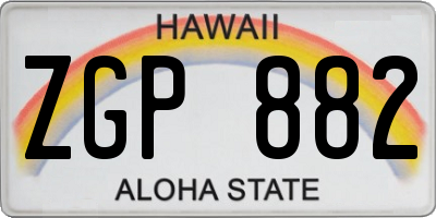 HI license plate ZGP882
