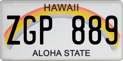 HI license plate ZGP889
