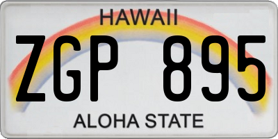 HI license plate ZGP895