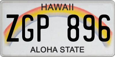 HI license plate ZGP896