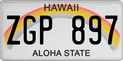 HI license plate ZGP897