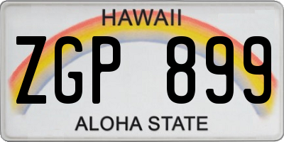 HI license plate ZGP899