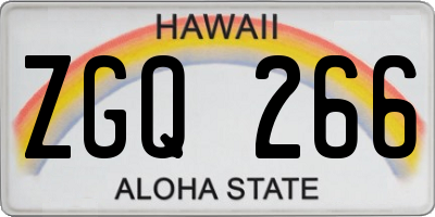 HI license plate ZGQ266