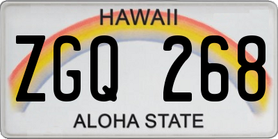 HI license plate ZGQ268