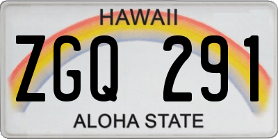 HI license plate ZGQ291