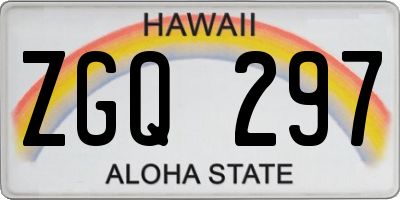 HI license plate ZGQ297