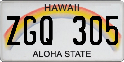 HI license plate ZGQ305