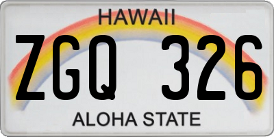 HI license plate ZGQ326