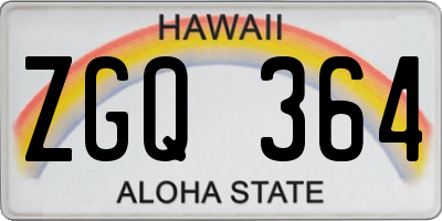 HI license plate ZGQ364
