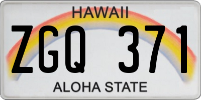 HI license plate ZGQ371