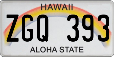 HI license plate ZGQ393