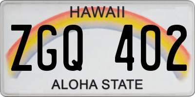 HI license plate ZGQ402