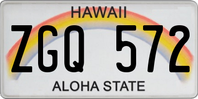 HI license plate ZGQ572