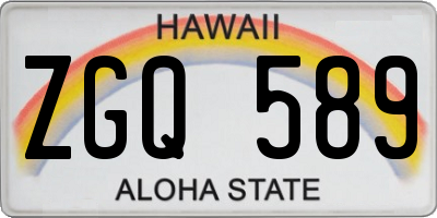 HI license plate ZGQ589