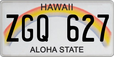 HI license plate ZGQ627