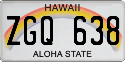 HI license plate ZGQ638
