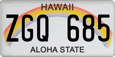 HI license plate ZGQ685