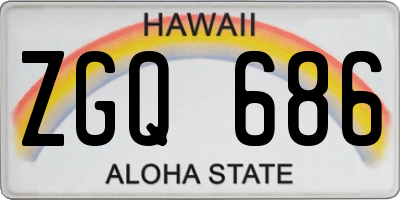 HI license plate ZGQ686