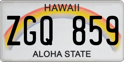 HI license plate ZGQ859