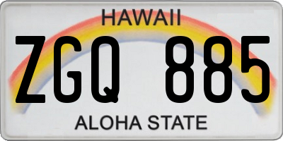 HI license plate ZGQ885
