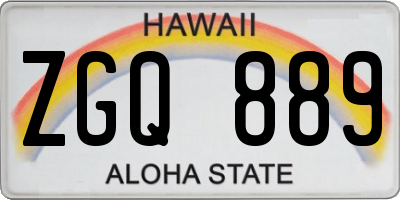 HI license plate ZGQ889