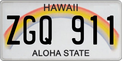HI license plate ZGQ911