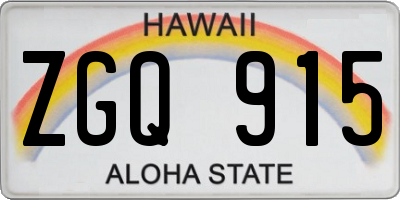 HI license plate ZGQ915