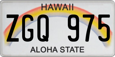 HI license plate ZGQ975