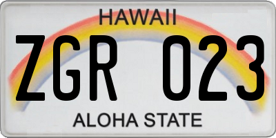 HI license plate ZGR023