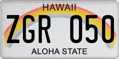 HI license plate ZGR050