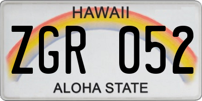 HI license plate ZGR052