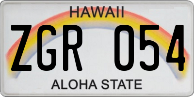 HI license plate ZGR054