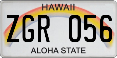 HI license plate ZGR056