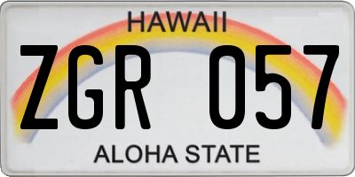 HI license plate ZGR057
