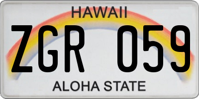 HI license plate ZGR059