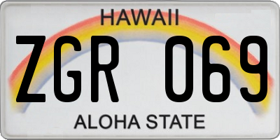 HI license plate ZGR069