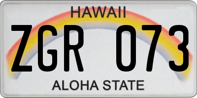 HI license plate ZGR073