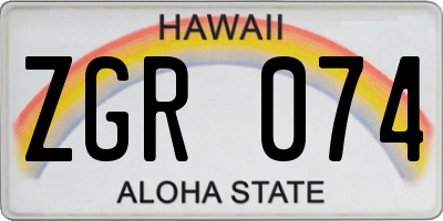 HI license plate ZGR074