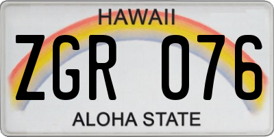 HI license plate ZGR076
