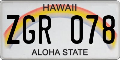 HI license plate ZGR078